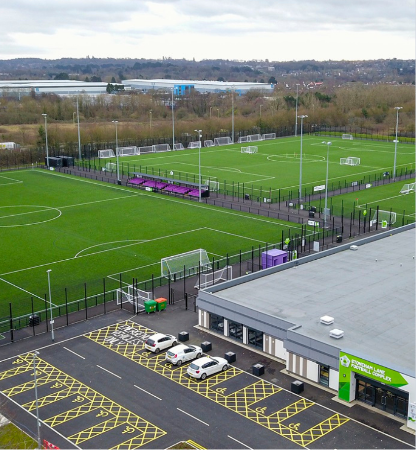 Aerial shot of Stoneham Lane Football Complex.